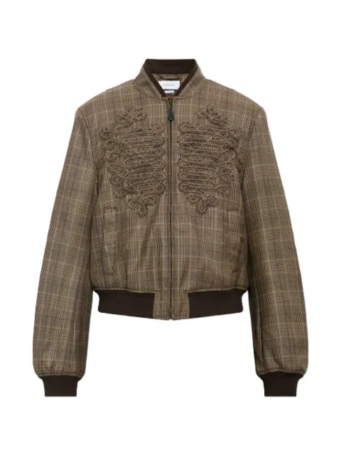 Alexander McQueen Prince Of Wales check bomber jacket in brown