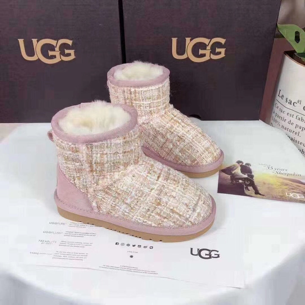 Kids Chanel-Style Snow Boots — Chic Pink | New Arrival | In Stock