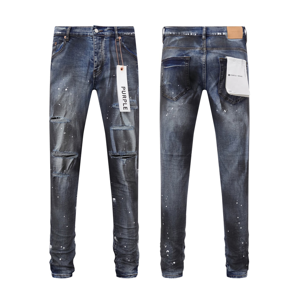 Purple Brand Paint Splash Loose Denim Jeans Unisex