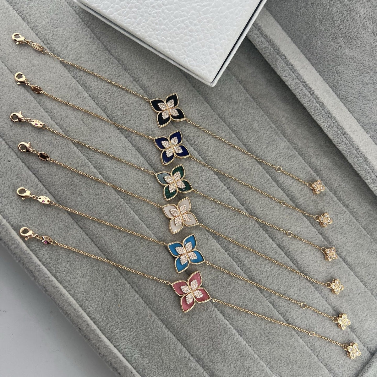 Roberto Coin Style Four-Leaf Clover Cubic Zirconia Bracelet