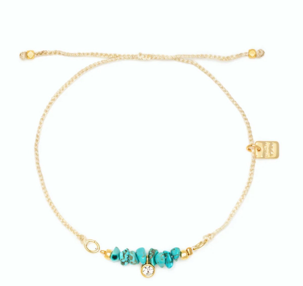 DaintyTurquoise  Beaded Charm Bracelet