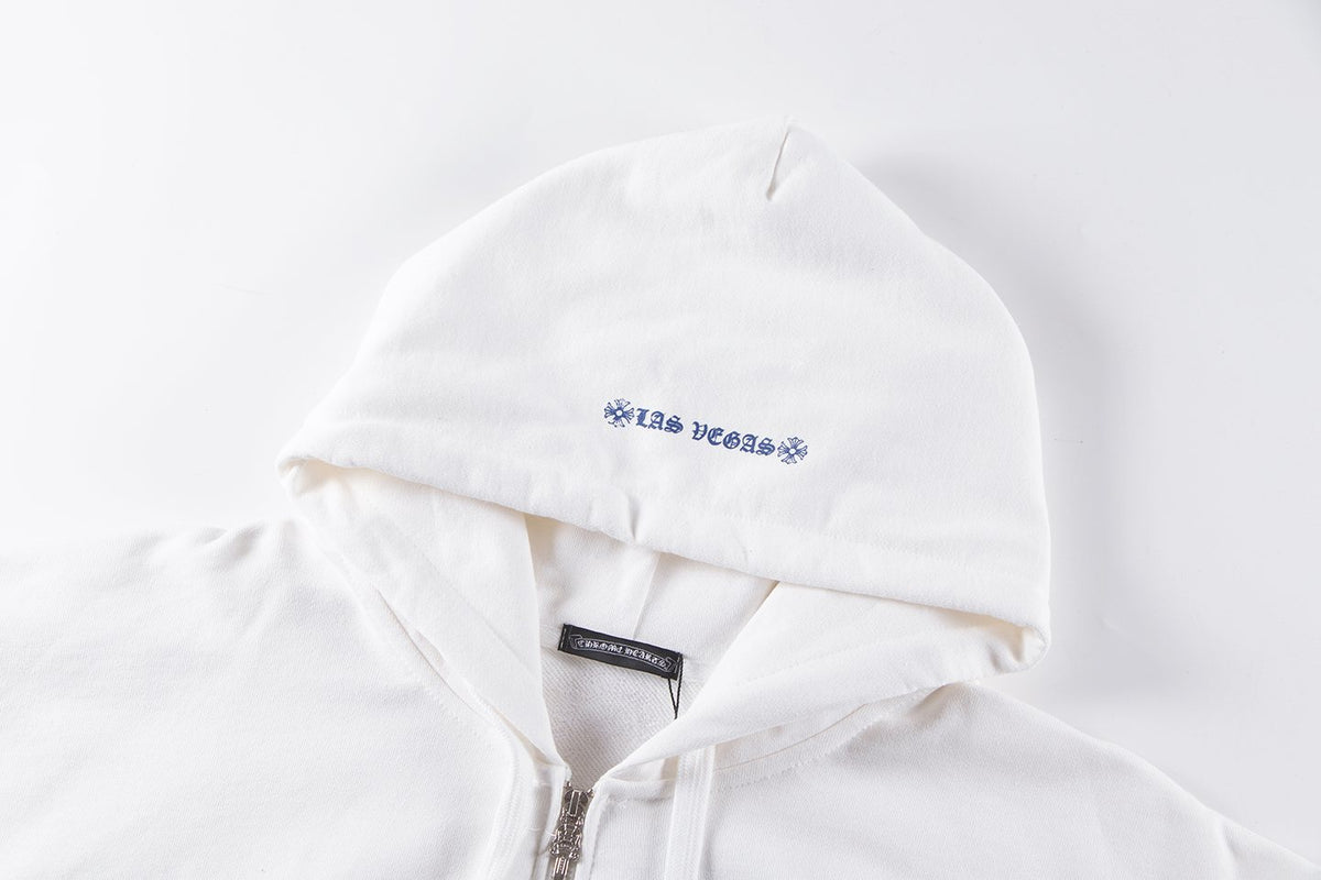 Chrome Hearts Blue Sleeve Graphic Zip Hoodie