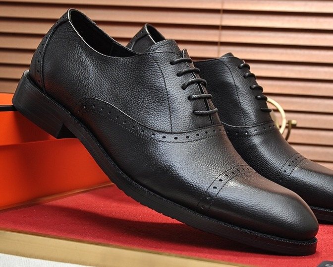 Hermès Men's Perforated Leather Lace-Up Dress Shoes