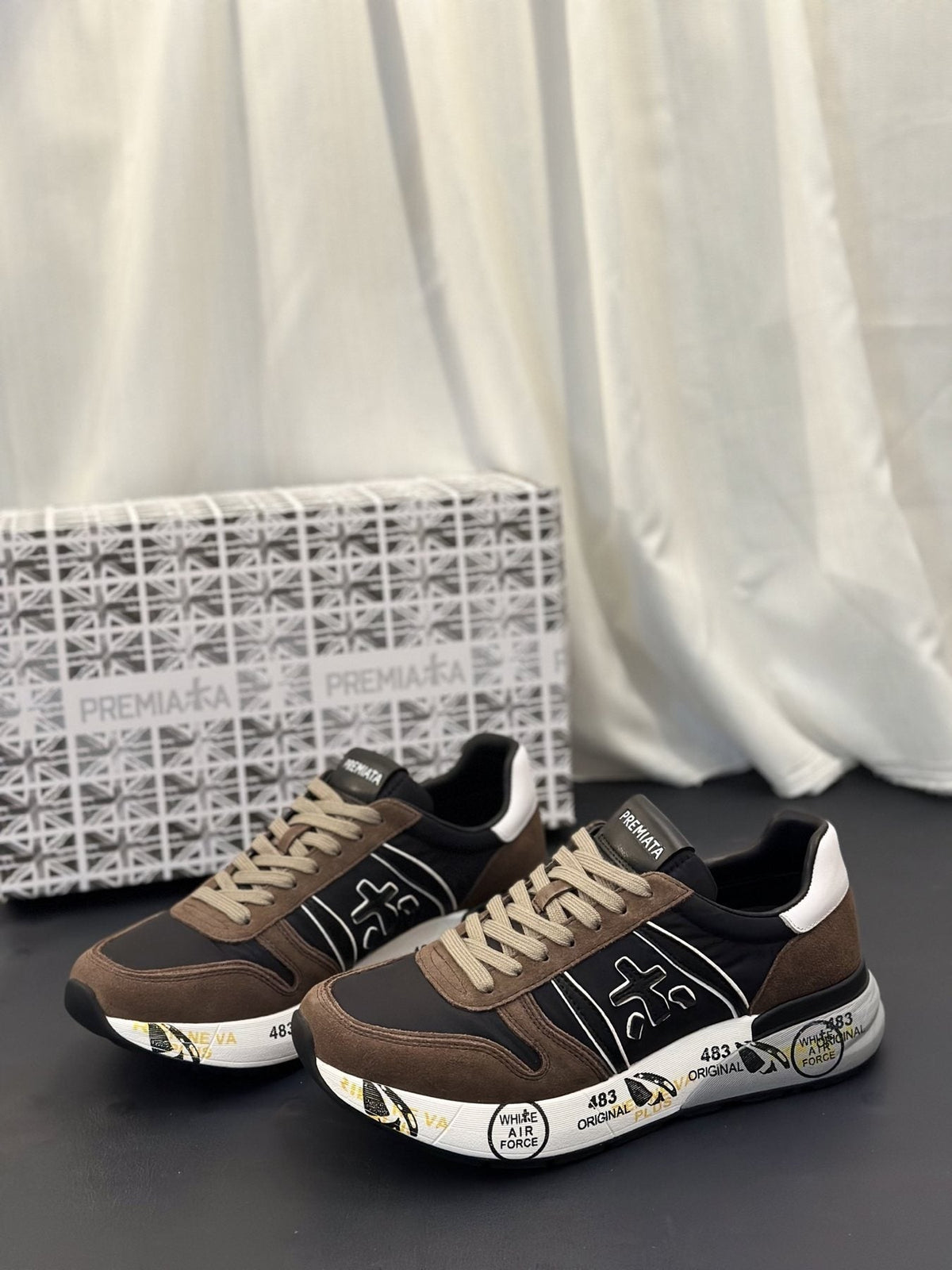 Premiata Panel Low-Top Sneakers - Contrast Trim